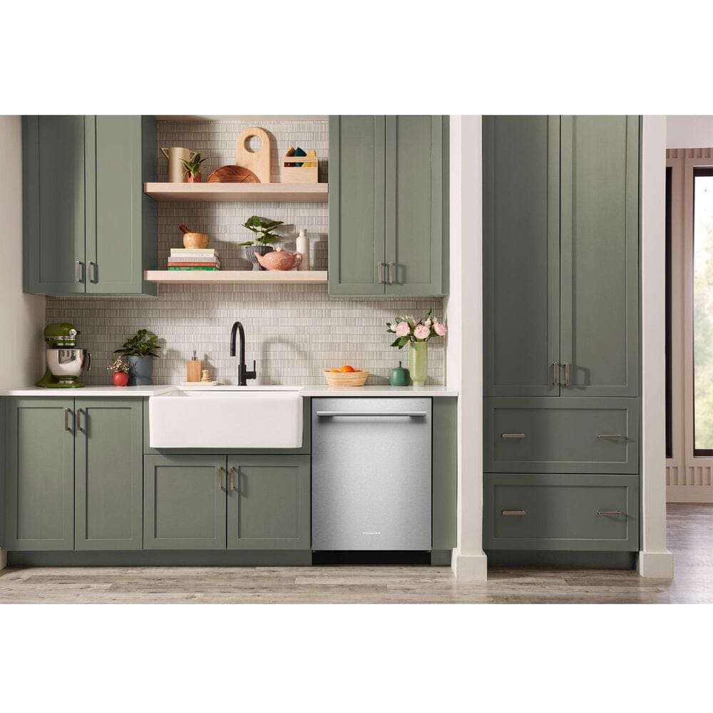 KitchenAid 24&quot; Built-In Bar Handle Third Rack Dishwasher with Stemware Shield and Stemware Clips in PrintShield Stainless Steel, , large