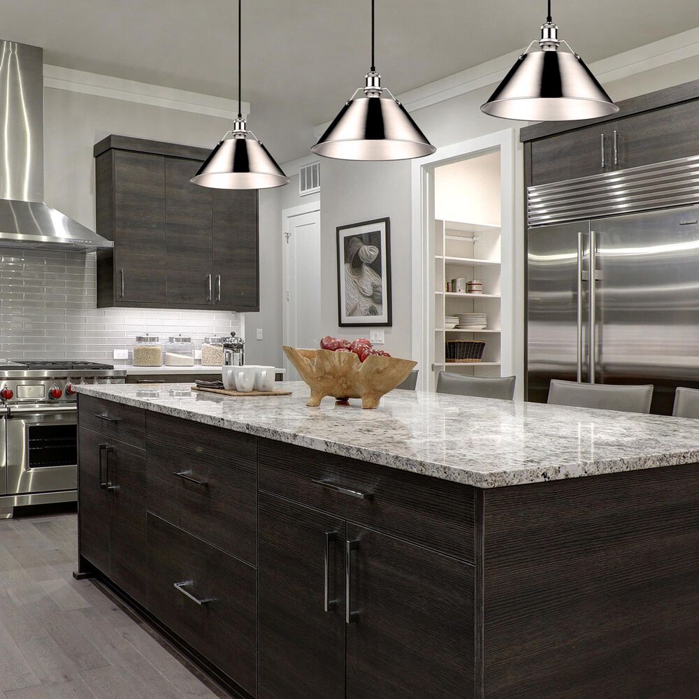 Golden Lighting Orwell 1-Light Wide Large Pendant in Chrome, , large