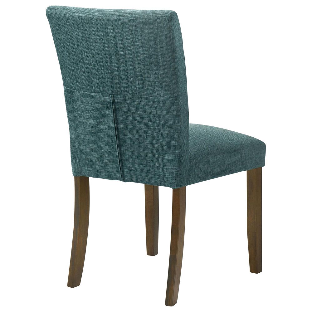 Coaster Cantley Side Chair with Teal Blue Cushion in Rich Brown, , large