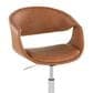 LumiSource Curvo Swivel Task Chair with Camel Faux Leather Cushion in Chrome, , large