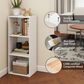 HOMLUX 3-Tier Bookcase with Decorative Open Shelves in White, , large