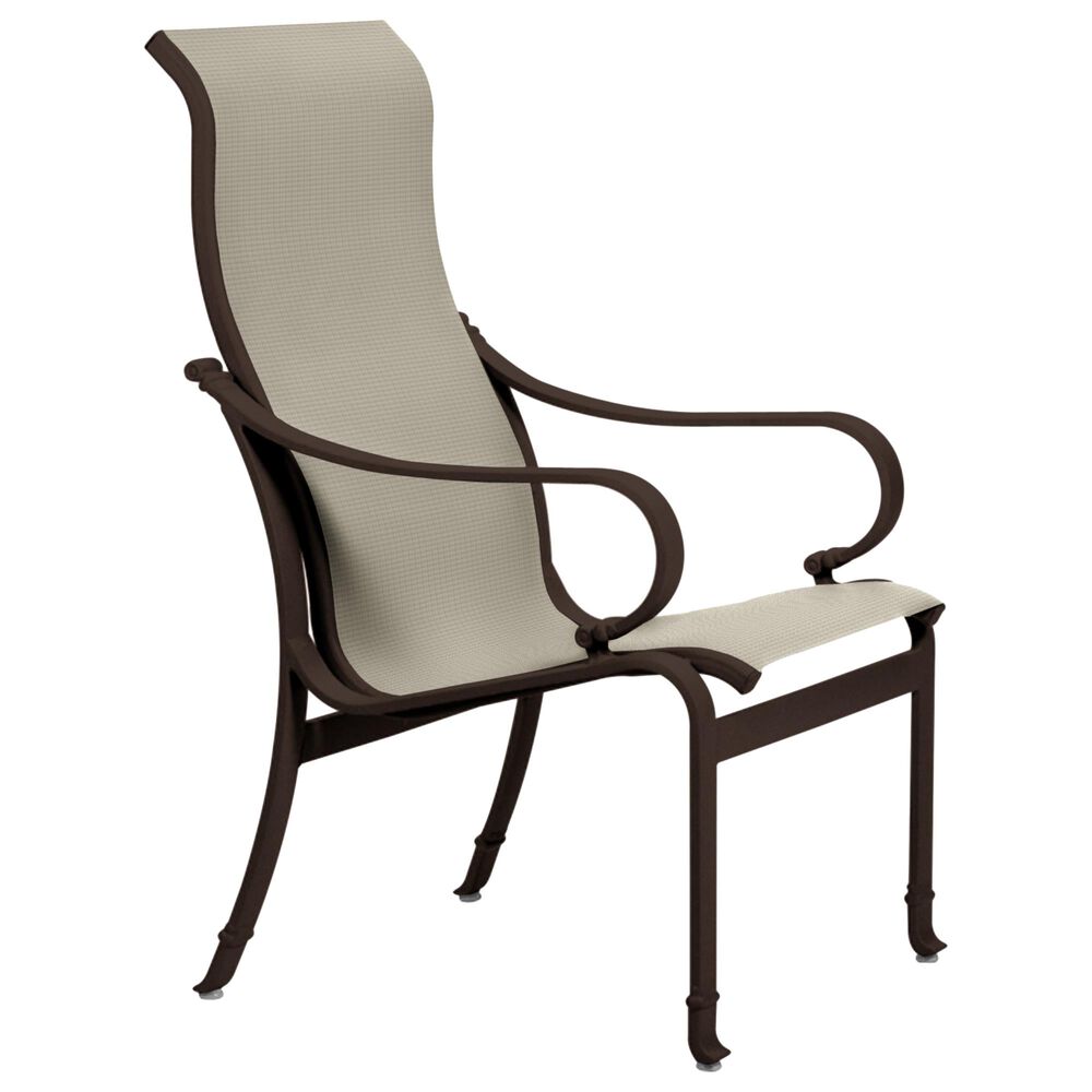 Tropitone Torino High Back Dining Chair with Sparkling Water Sling in Rich Earth, , large