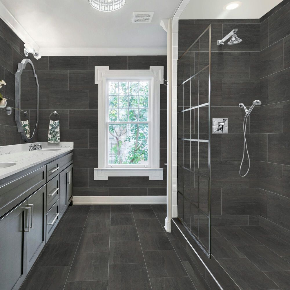 Dal-Tile Haddonstone Velvet Rectangle Vein Cut 12&quot; x 24&quot; Matte Porcelain Tile, , large