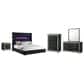 Coaster Tisdall and Lucia 5-Piece Eastern King Bedroom Set in Black and Chrome, , large