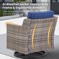 Hearth and Haven 3-Piece Outdoor Wicker Swivel Chair Set with 19" Side Table in Blue, , large