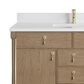 James Martin Kinnsden 48" Single Bathroom Vanity in Weathered Oak with Single Hole 3 cm White Zeus Silestone Top and Rectangular Sink, , large