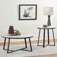 Pacific Landing Hugo Round End Table in Matte Black and White, , large
