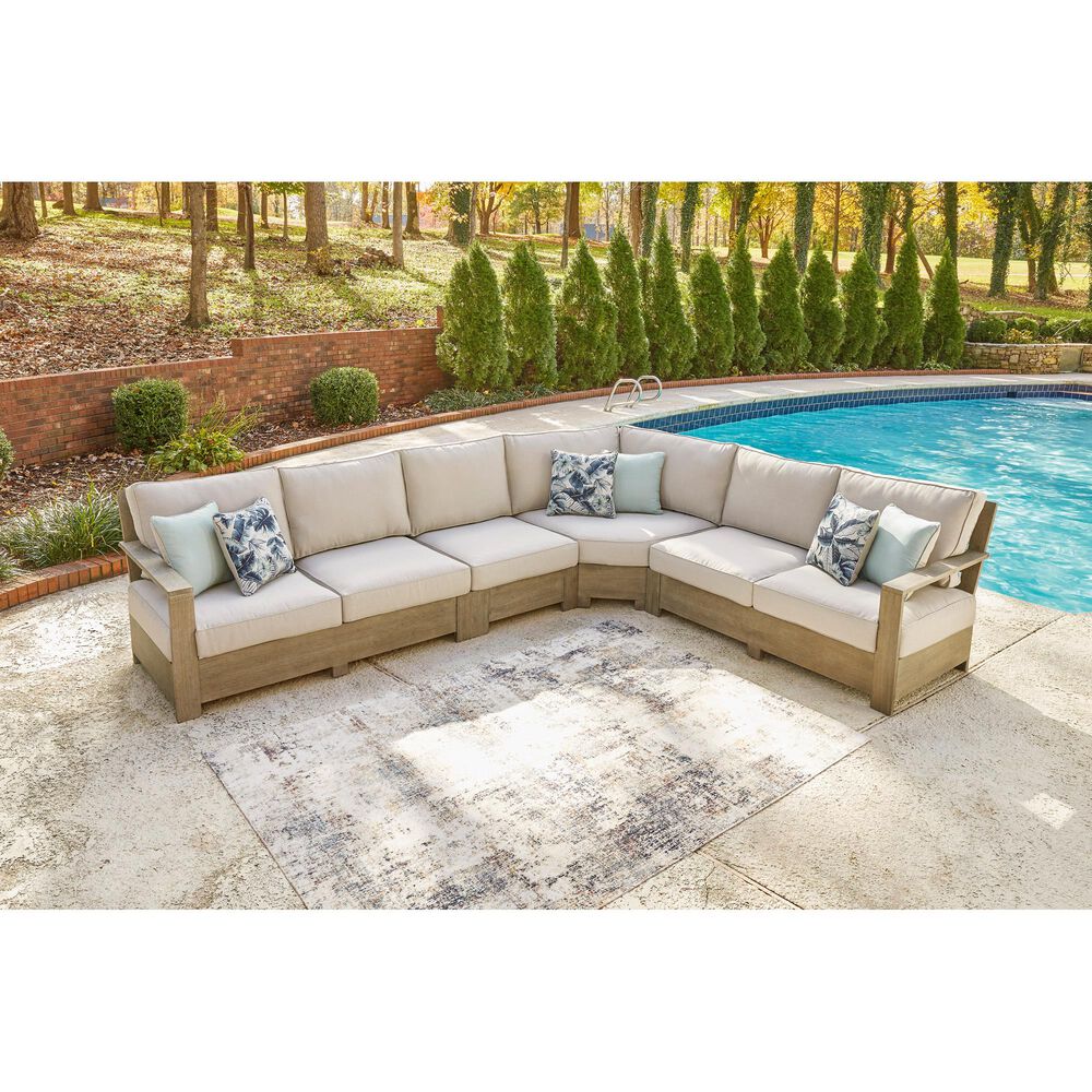 Signature Design by Ashley Silo Point 3-Piece Sectional with Neutral Cushion in Brown, , large