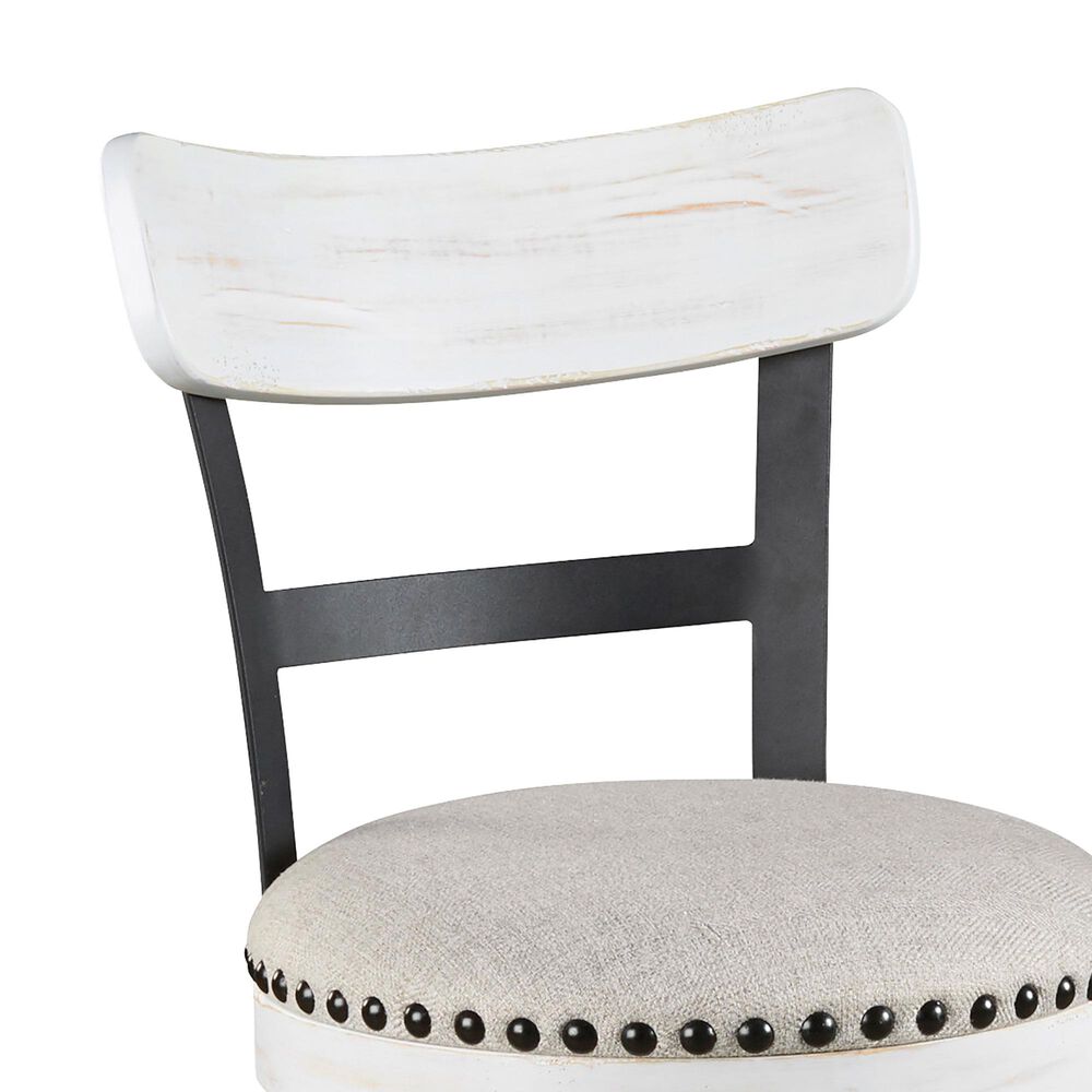 Signature Design by Ashley Valebeck Swivel Counter Height Stool in White and Black, , large