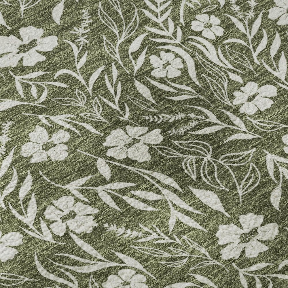 Dalyn Rug Company Soft Essentials Floral Olive 1'8" x 2'6" Indoor/Outdoor Area Rug, , large
