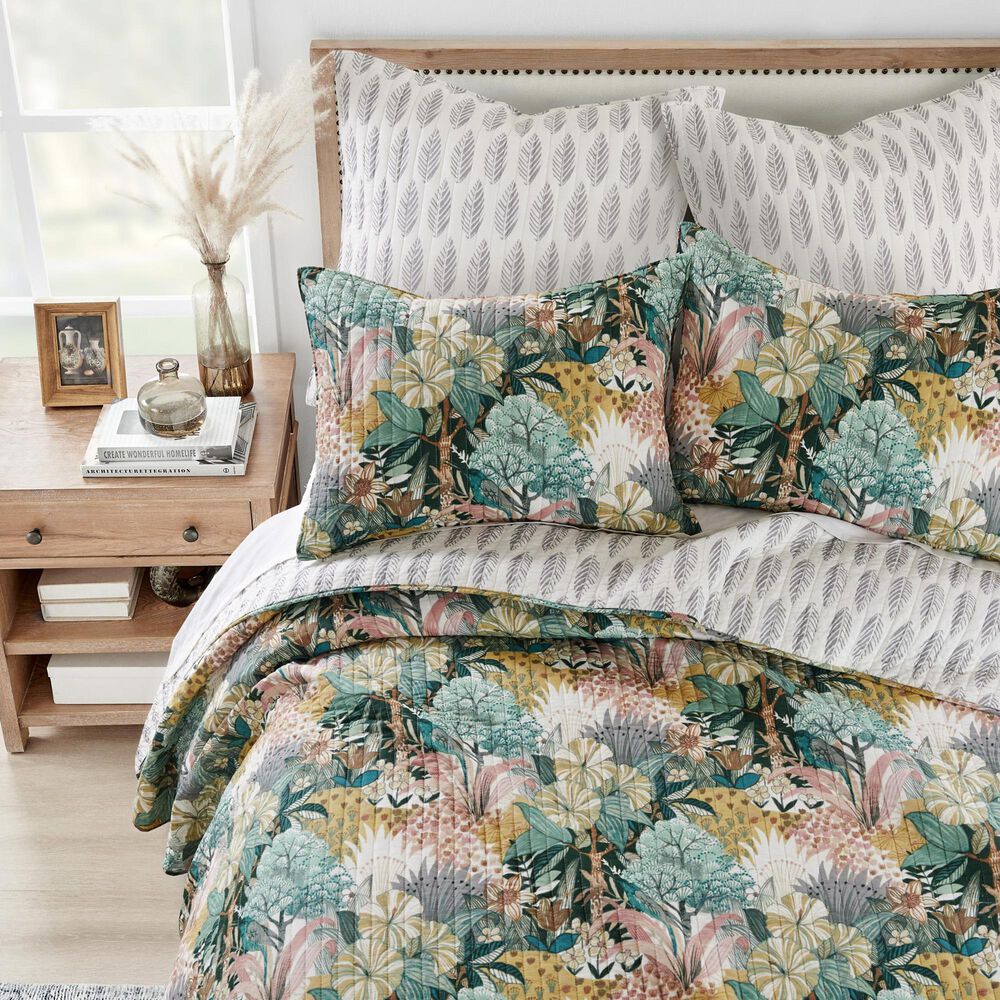 Levtex Ashika 2-Piece Twin/Twin XL Quilt Set in Clay, Green, Blush, Grey and Cream, , large