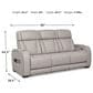 Ashley Boyington Power Reclining Sofa in Gray, , large