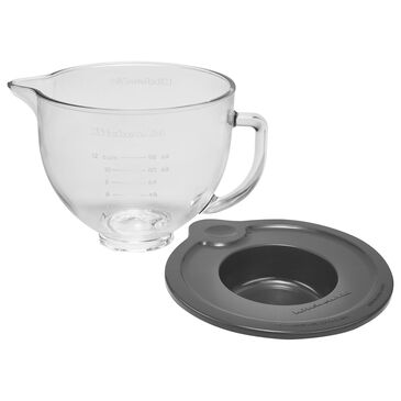KitchenAid 5-Quart Tilt-Head Glass Bowl with Measurement Markings and Lid in Clear, , large