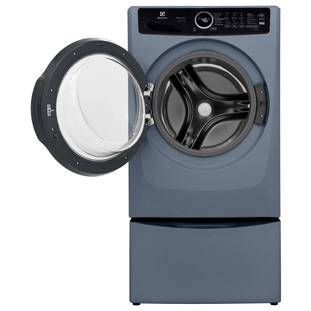 Electrolux 400 Series 4.5 Cu. Ft. Front Load Washer and 8 Cu. Ft. Electric Dryer Laundry Pair with Two Pedestal Storage Drawers in Denim Blue, , large