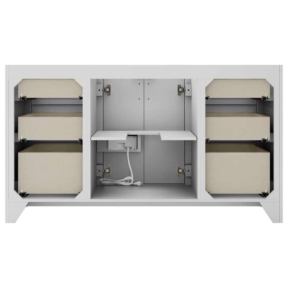 37B Lucerne 60" Single Bathroom Vanity in Bright White with Marble Top and Backsplash, , large