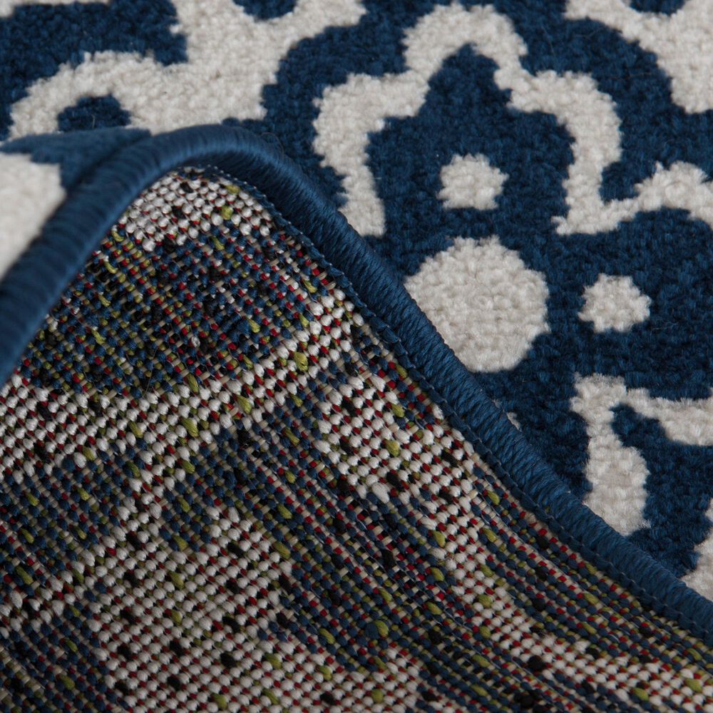 Central Oriental Terrace Tropic Mcbee 3&#39;3&quot; x 5&#39; Sapphire and Snow Area Rug, , large