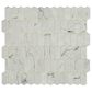 Dal-Tile Statuette Venetian White 12" x 12" Picket Glass Mosaic Sheet, , large