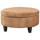Jonathan Louis Orion Round Storage Ottoman in Maya Caramel, , large