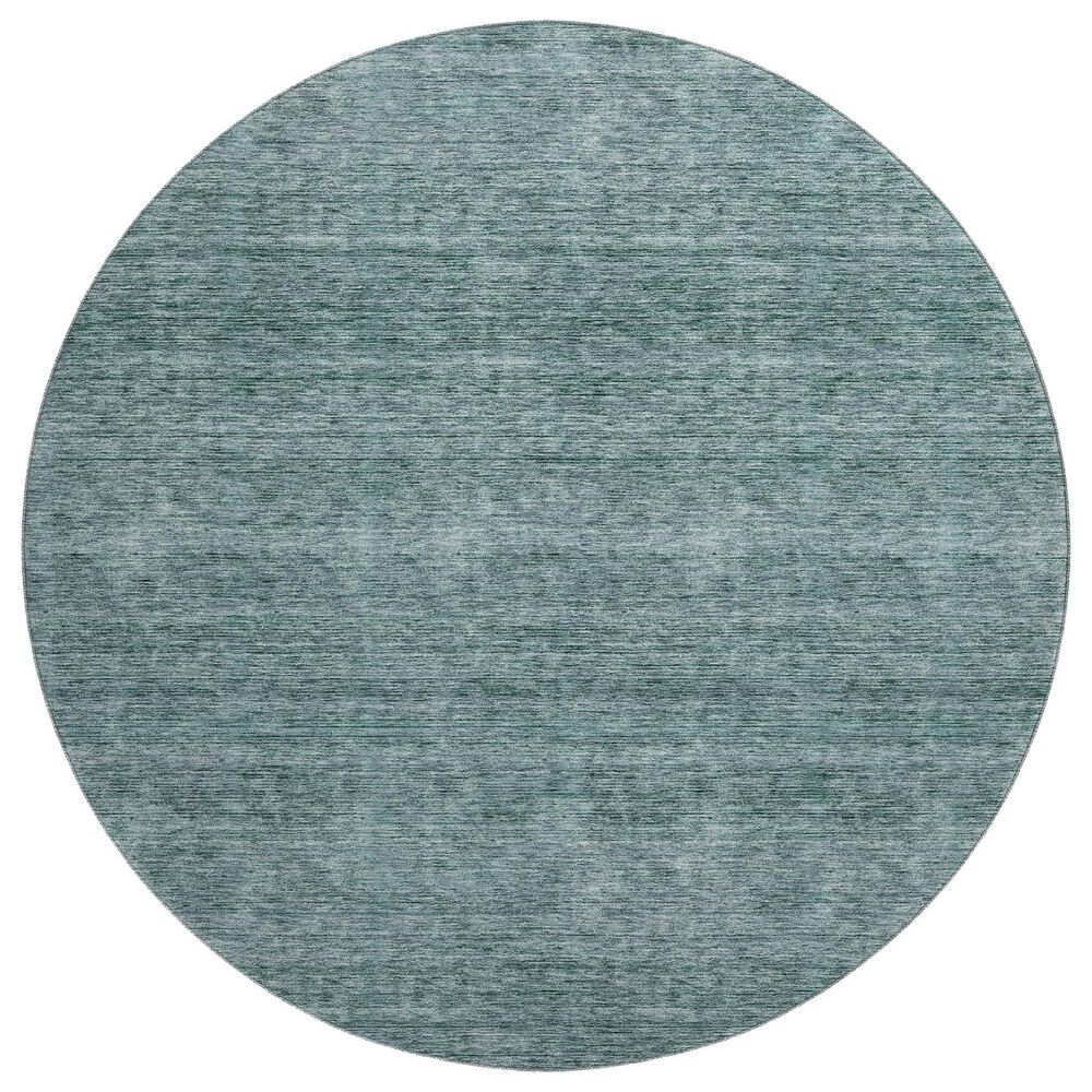 Dalyn Rug Company Soft Essentials Solid Teal 8" Round Indoor/Outdoor Area Rug, , large