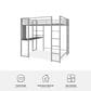 DHP Abode Full Metal Loft Bed with Desk in Silver, , large