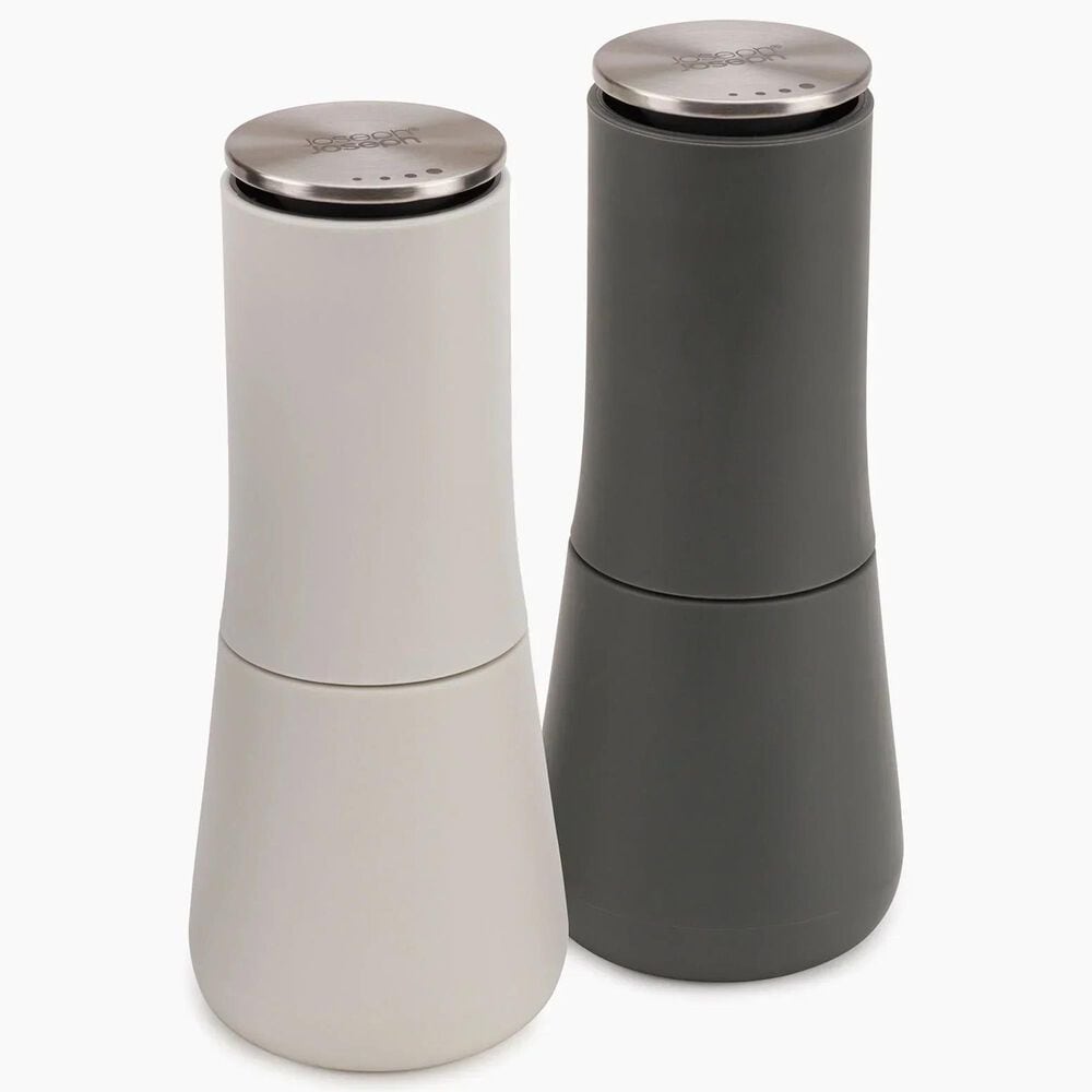 Joseph Joseph Milltop Salt and Pepper Mill in White and Dark Gray (Set of 2), , large