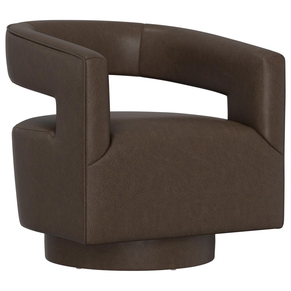 Golden Wave Furniture Brunco Swivel Chair in Dark Brown, , large