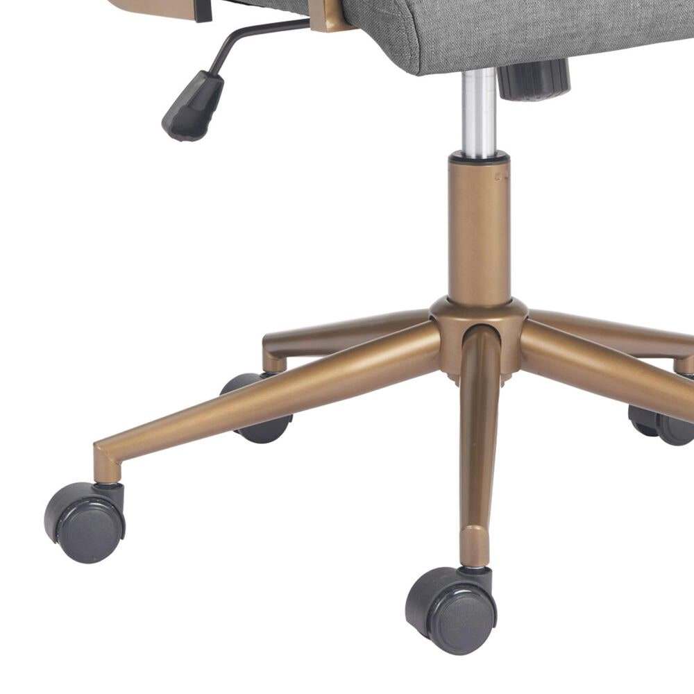 Zuo Modern Auction Office Chair with Gray Faux Leather in Bronze, , large