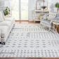 Safavieh Martha Stewart Lucia Shag MSR0737A 8" x 10" White and Light Grey Area Rug, , large