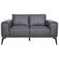 37B Pietro Stationary Leather Loveseat in Gray, , large