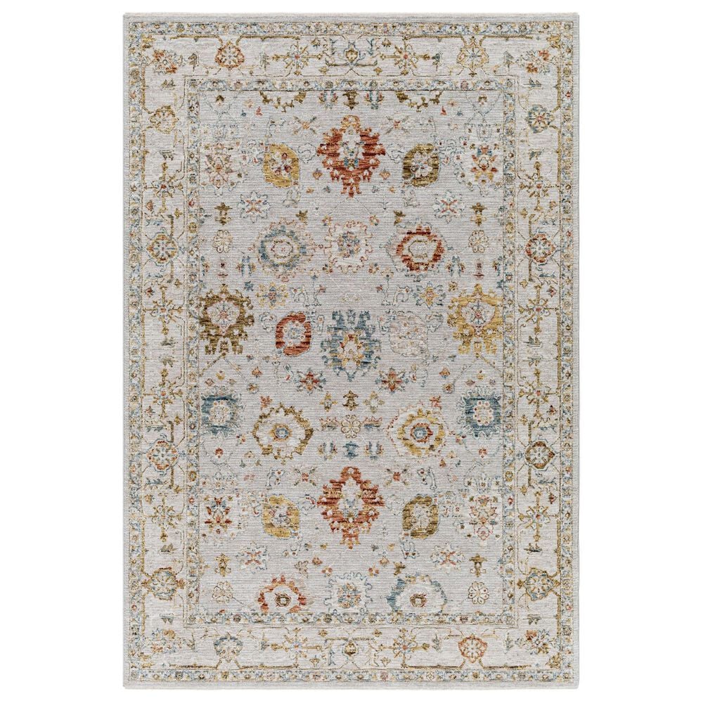 Surya Reina REN-2307 Light Gray, Cream, Denim, Rust, Mustard and Olive 2&#39;7&quot; x 3&#39;11&quot; Area Rug, , large