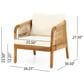 Hearth and Haven Outdoor Deep Seating Club Chair with Beige Cushions and Faux Rattan Accent in Brown, , large