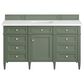 James Martin Vanities Brittany 30" Single Bathroom Vanity in Smokey Celadon with 3 cm White Zeus Quartz Top and Rectangular Sink, , large