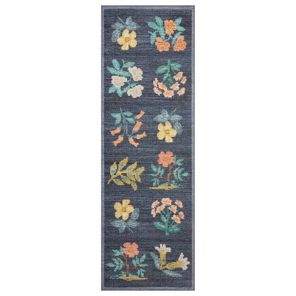 Rifle Paper Co Rosa Hawthorne 2"6" x 12" Navy Runner, , large