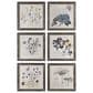 Creative Coop Heirloom 9.75" Square Wall Decor with Floral Images in Multicolor (Set of 6), , large