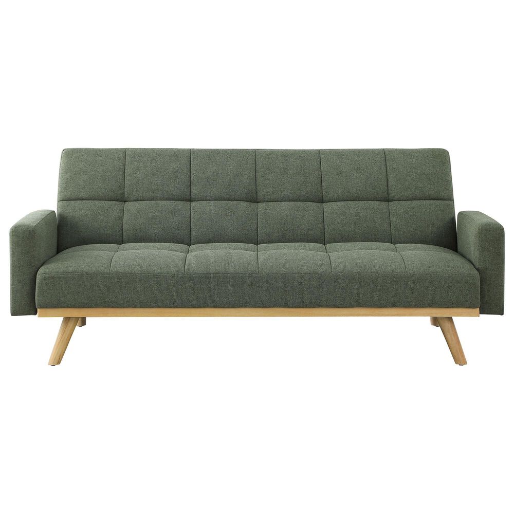 Pacific Landing Kourtney Push Back Convertible Sofa Bed in Sage Green, , large