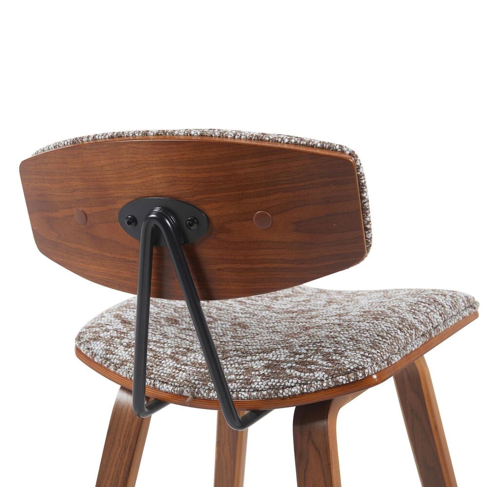 Armen Living Fox Counter Height Stool with Speckled Brown Upholstery in Walnut, , large