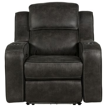 Oxford Furniture Power Recliner with Power Headrest in Cowboy Granite, , large