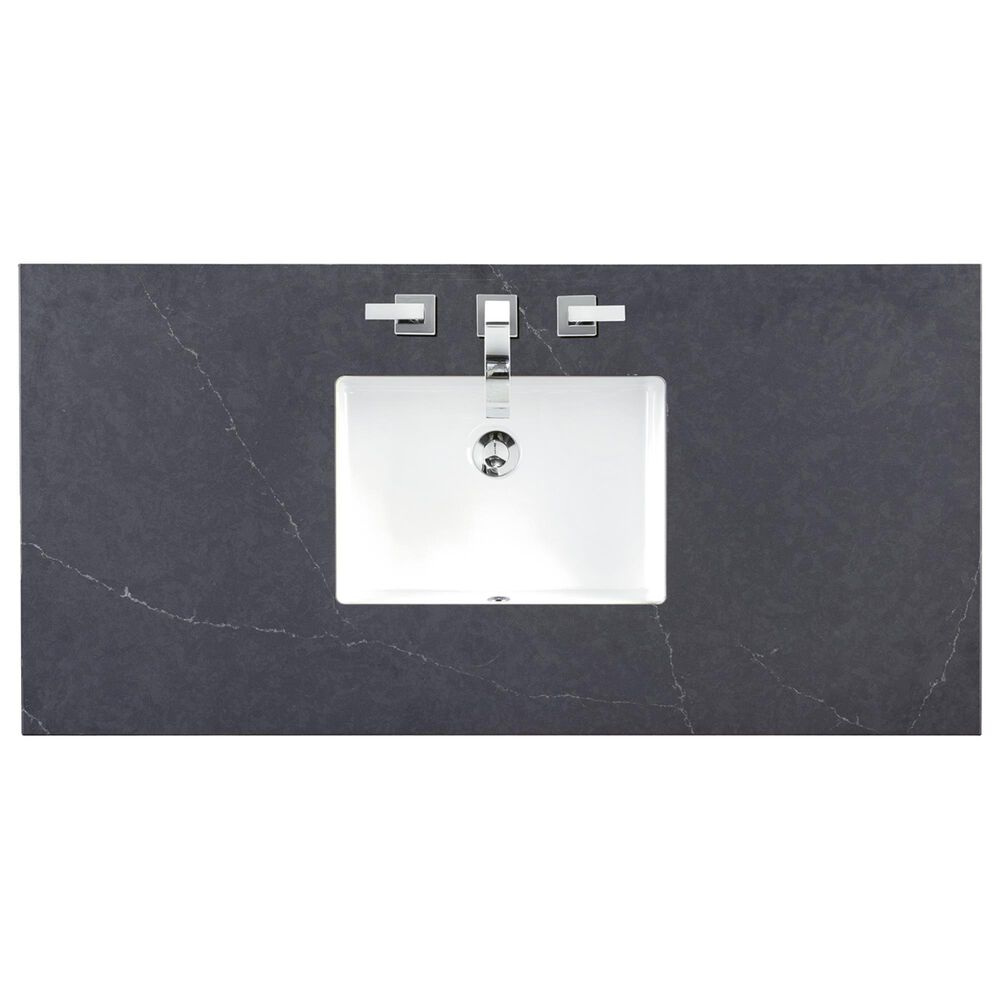 James Martin Vanities Myrrin 48" Vanity in Bright White with 3 cm Charcoal Soapstone Quartz Top, , large