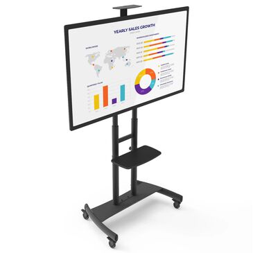 Kanto Adjustable TV Rolling Stand for 55" - 86" TVs and Interactive Displays in Black, , large