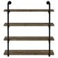 Pacific Landing Elmcrest 4-Shelf Wall Bookshelf in Rustic Oak and Black, , large