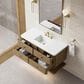James Martin Allamari 48" Single Bathroom Vanity in Dune Mist with 3 cm White Zeus Silestone Top and Rectangular Sink, , large