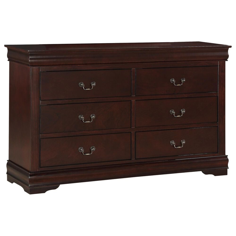 Crown Mark Louis Philip 3-Piece King Bedroom Set in Cherry, , large