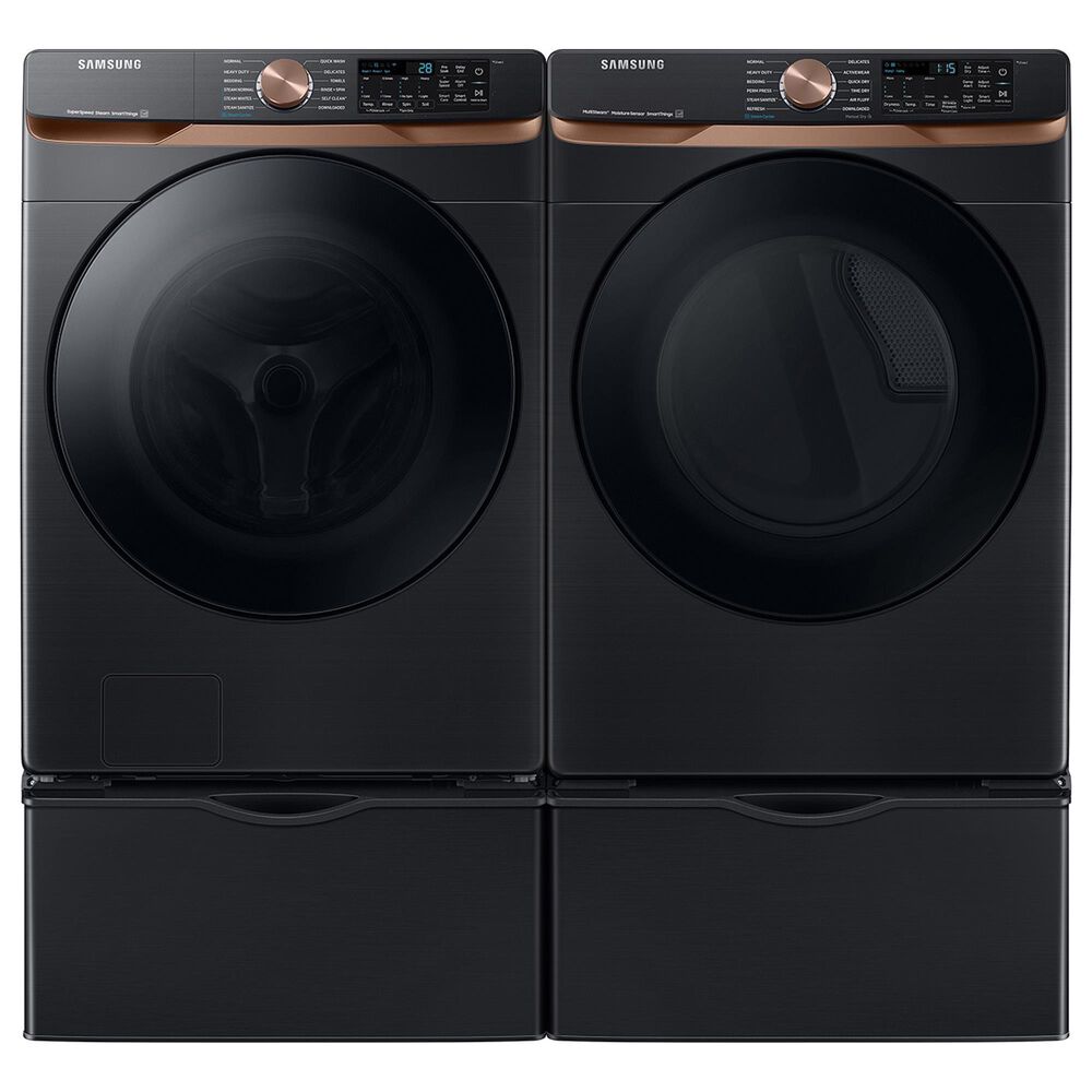 Samsung 5.0 Cu. Ft. Extra Large Capacity Smart Front Load Washer with Super Speed Wash and Steam in Brushed Black, , large