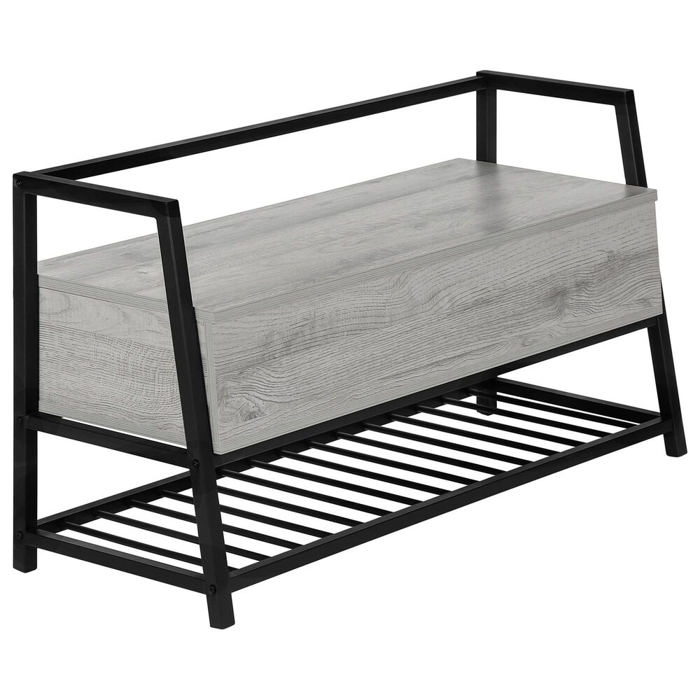Monarch Specialties Entryway Shoe Storage Bench in Grey, , large
