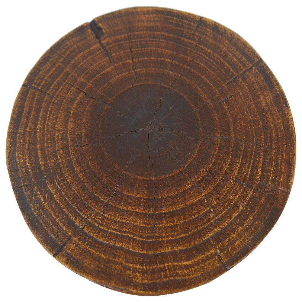 Hearth and Haven Outdoor End Table with Hollow Design in Antique Brown, , large