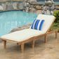 Hearth and Haven Ariana Outdoor Wood Chaise Lounge with Cushions in Teak, , large