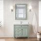 James Martin Vanities Brittany 36" Single Bathroom Vanity in Sage Green with Single Hole 3 cm White Zeus Quartz Top and Rectangular Sink, , large