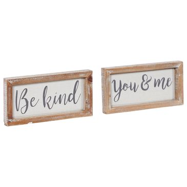 Maple and Jade 6" x 12" Sign Wall Decor in Black and White (Set of 2), , large