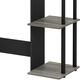 HOMLUX 40" Computer Desk with Open Side Shelves in French Oak Grey and Black, , large