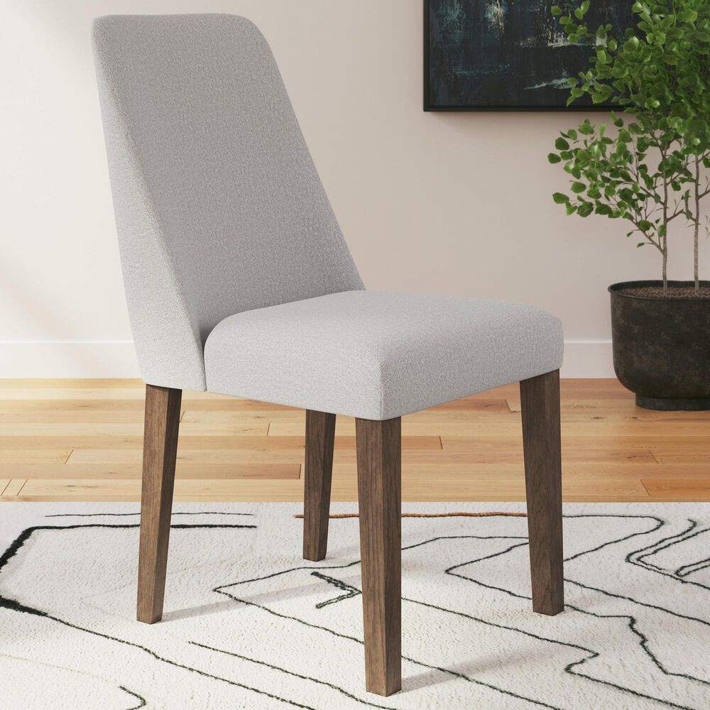 Ashley Lyncott Dining Chair with Gray Cushion in Medium Brown, , large